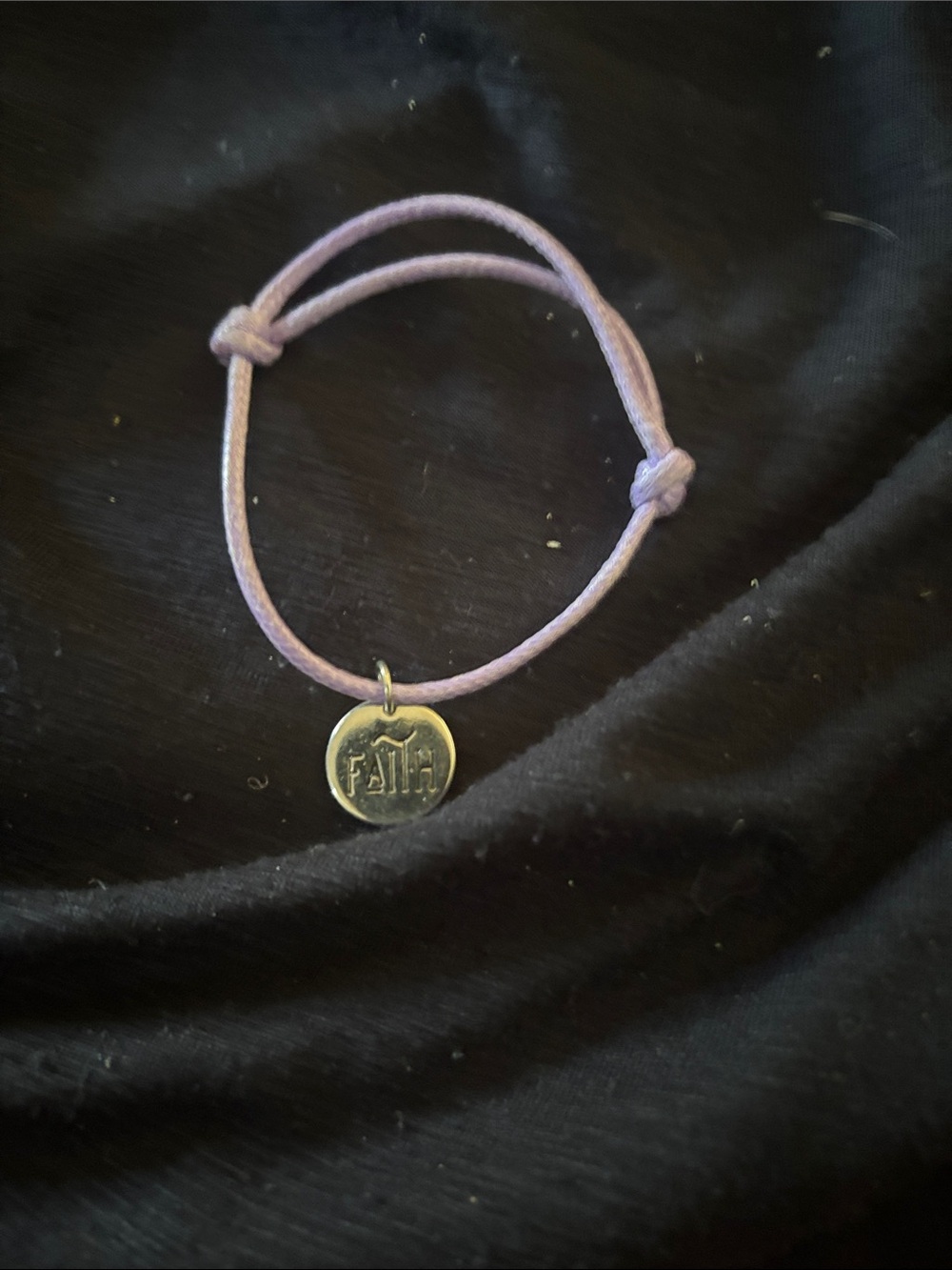 Lavender Cord Bracelet with FAITH Charm